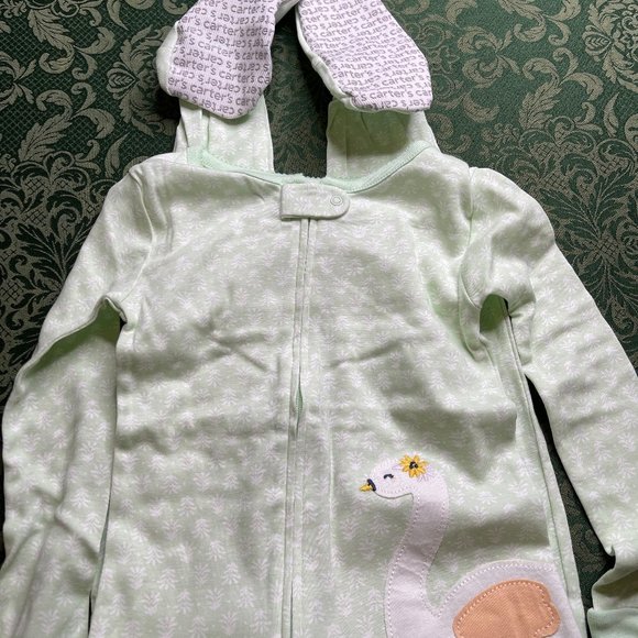NWT 5t 5 o 4t 4 swan bird footie pajamas sleeper easter birthday carters spring - Picture 2 of 6